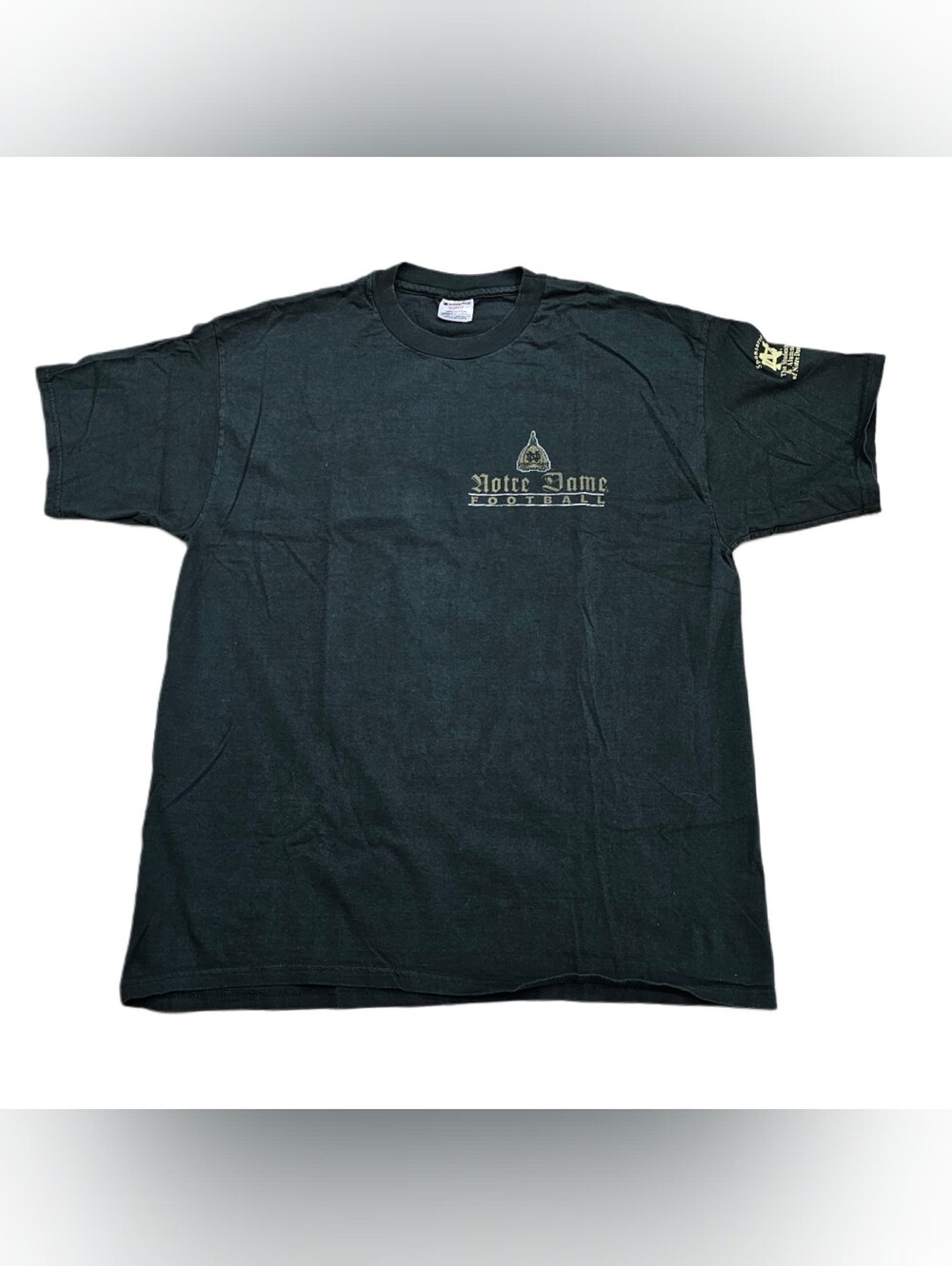 Vtg 1996 Notre Dame Football T-Shirt Champion XL Will Win Over All Irish Green - Picture 2 of 6